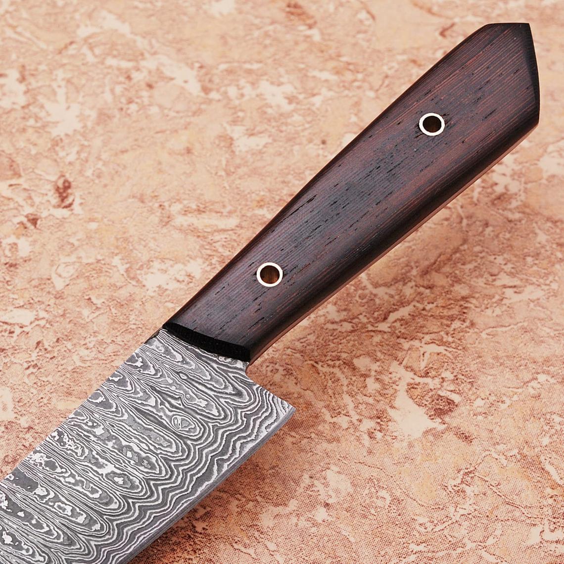 Custom Hand Made Damascus Wangi Wood Handle Special Edition Kitchen Chef Knife