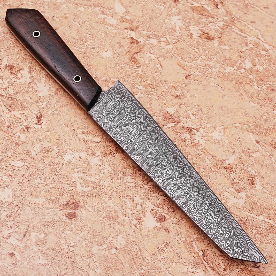 Custom Hand Made Damascus Wangi Wood Handle Special Edition Kitchen Chef Knife