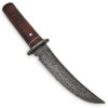 White Deer Custom Damascus Bolster Hunting Knife Walnut Wood Round Handle