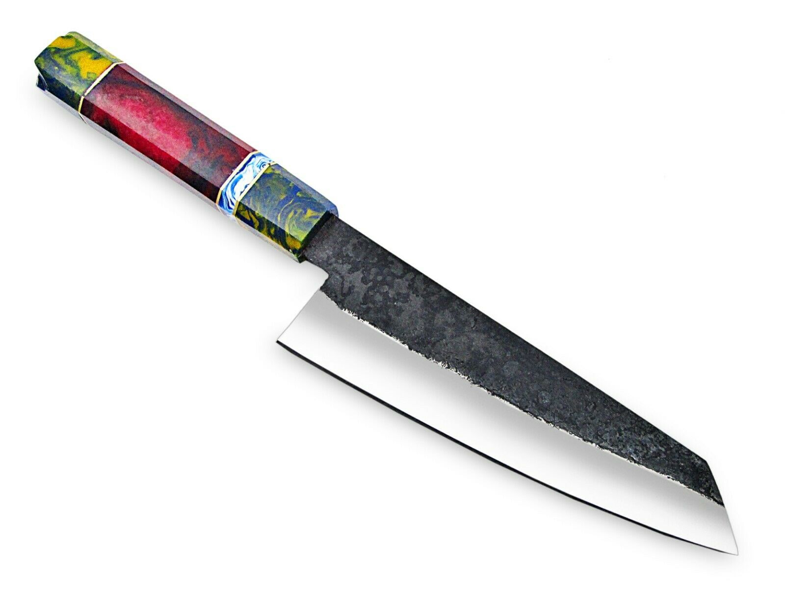 WHITE DEER 1095 Hand Forged Steel Santoku Tanto Chef Knife Japanese  Limited  Edition