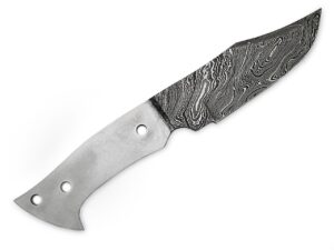 1095HC Damascus Steel Clip-Point Knife Blank DIY Make-Your-Own Handle