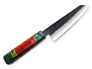 WHITE DEER 1095 Forged Steel Santoku Tanto Chef Knife Japanese Resin Handle