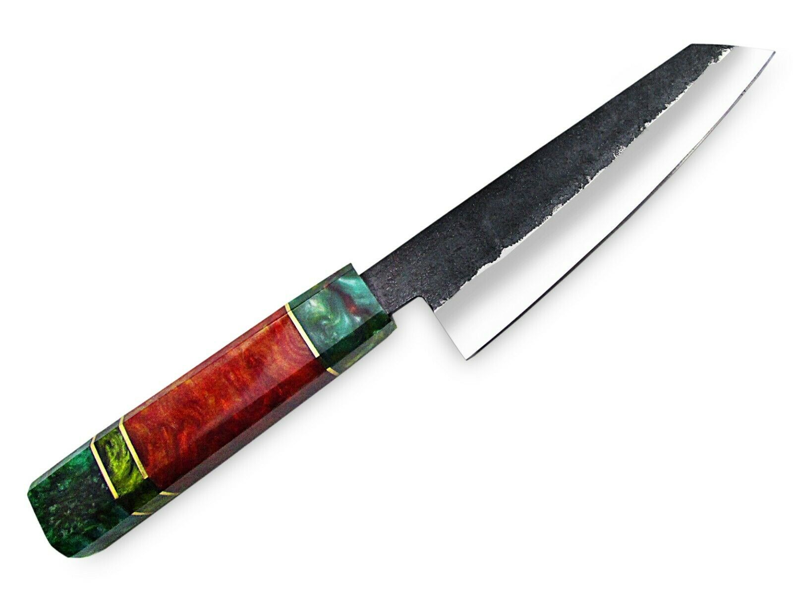 WHITE DEER 1095 Forged Steel Santoku Tanto Chef Knife Japanese Resin Handle