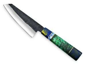 WHITE DEER 1095 Hand Forged Steel Santoku Tanto Chef Knife Japanese Resin Handle