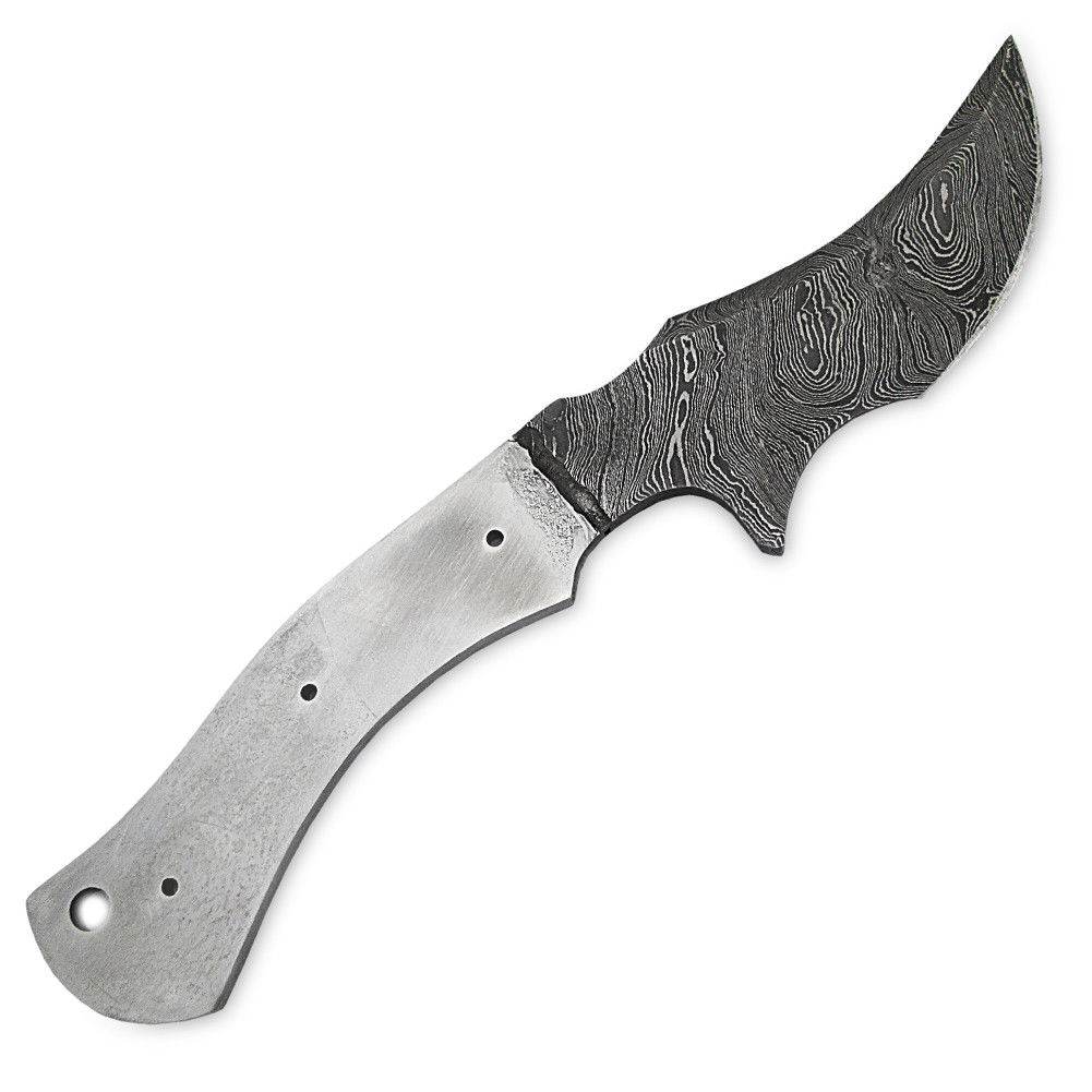 White Deer 1095HC Damascus Steel Skinner Knife Blank DIY Make-Your-Own Handle