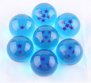 New Dragonball Z Stars Crystal Acrylic BLUE 7pcs 3.5cm w/Gift Box