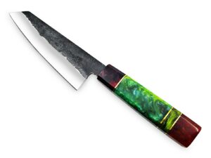 WHITE DEER 1095 Hanf Forged Steel Santoku Tanto Chef Knife Japanese Resin Handle