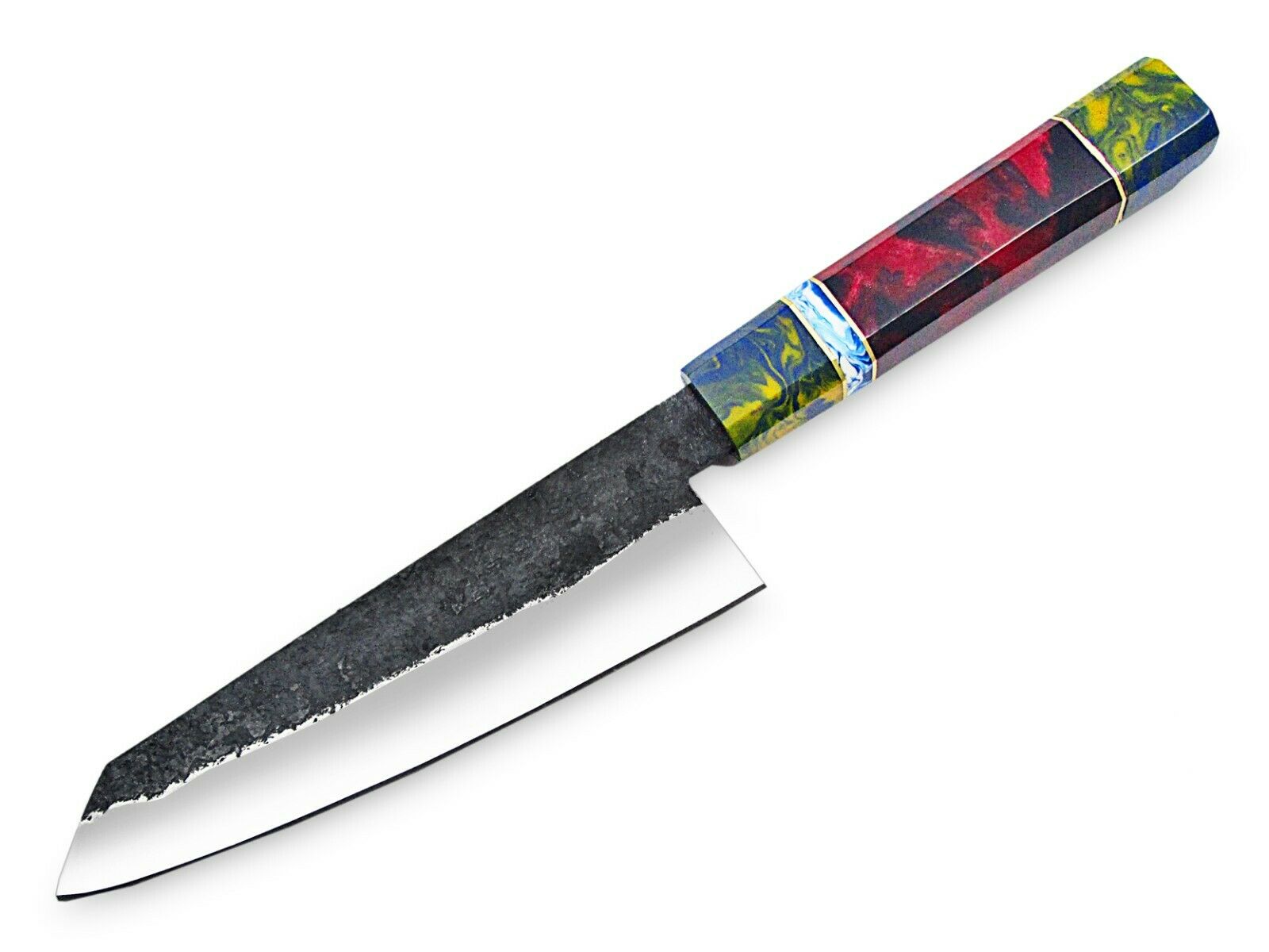 WHITE DEER 1095 Hand Forged Steel Santoku Tanto Chef Knife Japanese  Limited  Edition