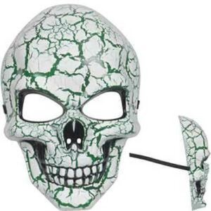 GREEN CRACKLE SKULL MASK