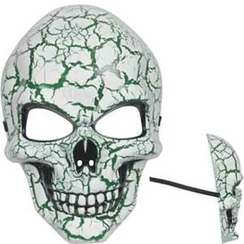 GREEN CRACKLE SKULL MASK